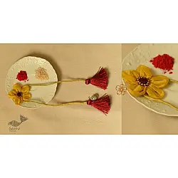 Threads of Tradition ~ Handmade Fabric Bhai Rakhi (Chanderi Fabric) E
