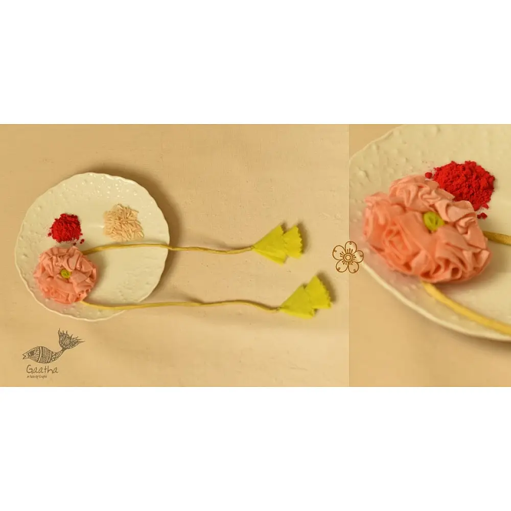 Handmade Fabric Bhai Rakhi (Chanderi Fabric)