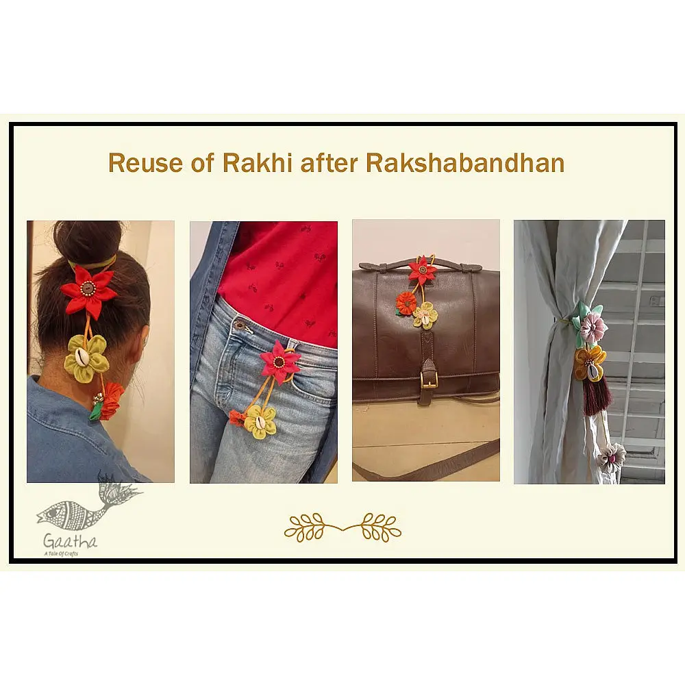 Handmade Fabric Lumba Bhabhi Rakhi (Reusable)