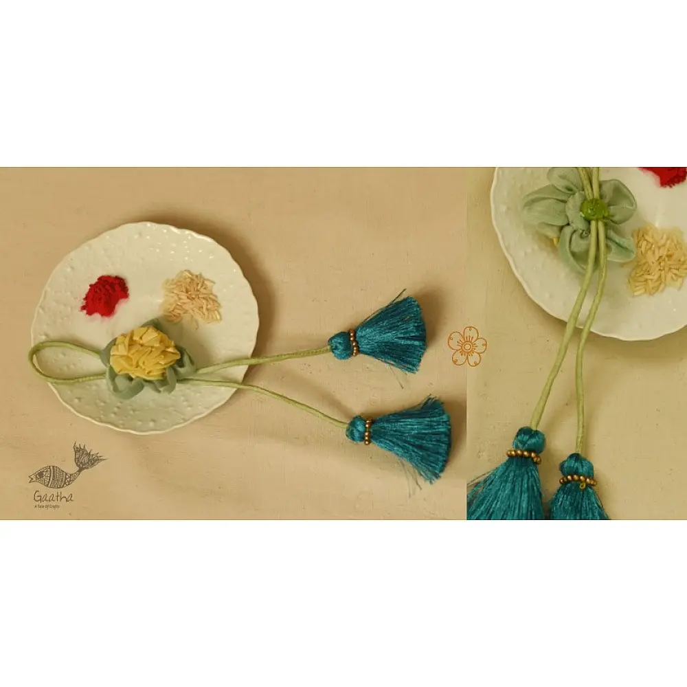 Handmade Fabric Bhabhi Rakhi (Reusable) - Flower Lumba