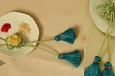 Threads of Tradition | Handmade Fabric Bhabhi Rakhi (Reusable) - Flower Lumba