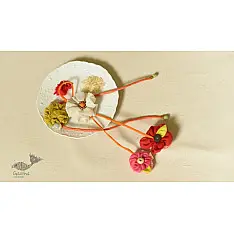 Threads of Tradition ~ Handmade Bhai - Bhabhi Rakhi & Lumba Rakhi ( Set of Two ) E