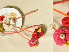 Threads of Tradition ~ Handmade Bhai - Bhabhi Rakhi & Lumba Rakhi ( Set of Two ) E