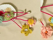 Threads of Tradition ~ Handmade Bhai - Bhabhi Rakhi & Lumba Rakhi ( Set of Two ) H