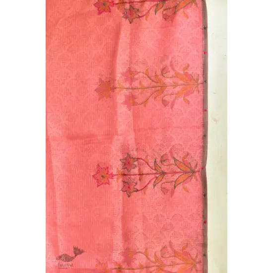 shop block printed kota silk embroidered Stole 