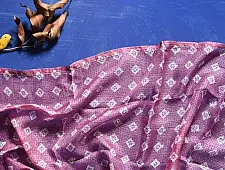 Ittefaq . इत्तफाक | Kota Doria Silk Embroidered Stole - Purple