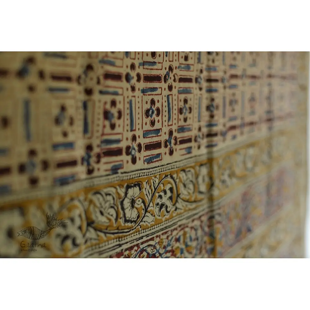 Kalamkari block printed cotton dupatta