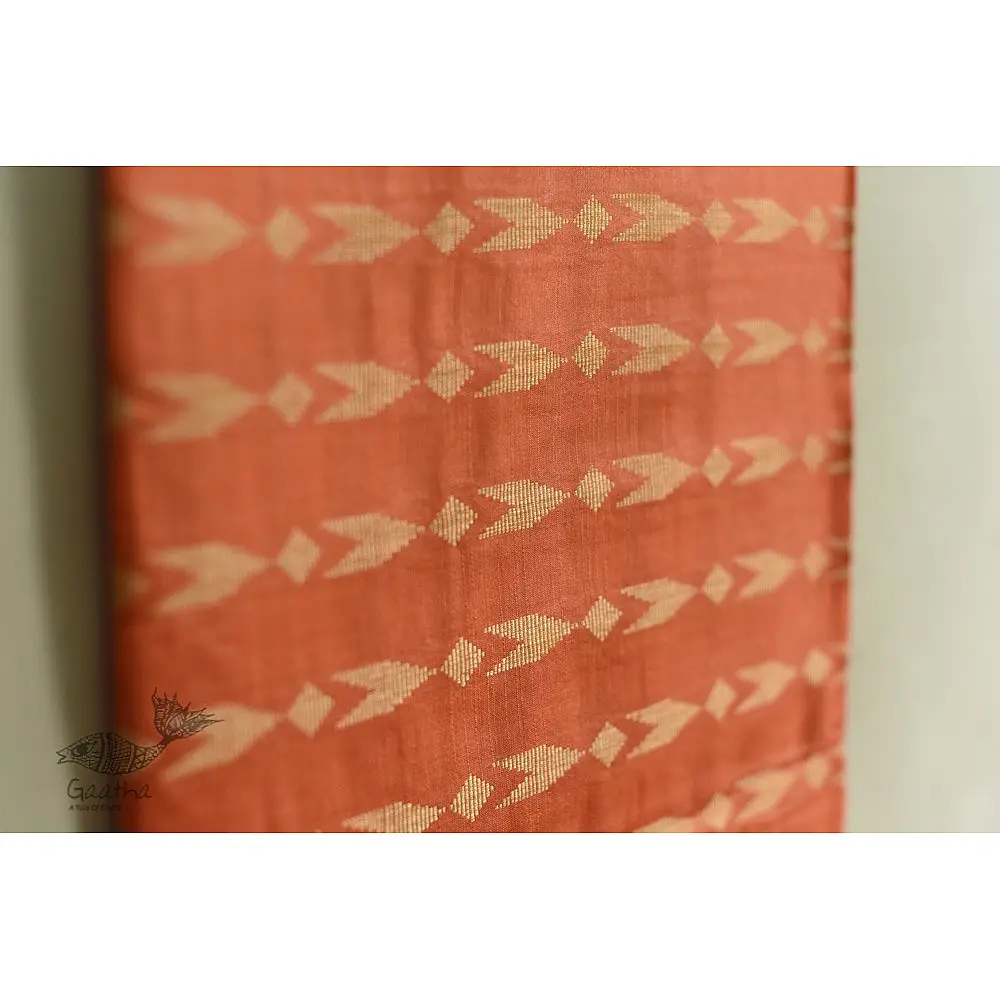shop Handloom Mulberry Silk Dress Material - Top & Cherry pink Bottom, Dupatta