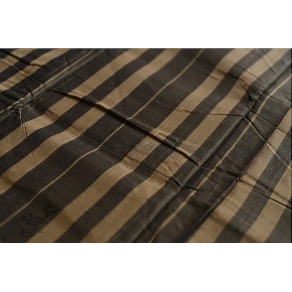 Plain Handloom south cotton saree - black 
