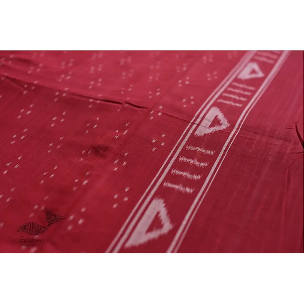 shop Pure Cotton Ikat Red & Black Saree