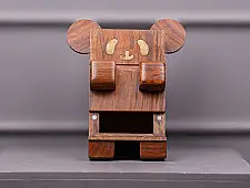 Lakdi . लकड़ी ~ Handmade Wooden Piggy Bank ( Two Options Panda / Koala )