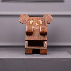 Lakdi . लकड़ी ~ Handmade Wooden Piggy Bank ( Two Options Panda / Koala )