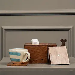 Lakdi . लकड़ी ~ Handmade Wooden Coasters ( Two Options Koala / Whale )
