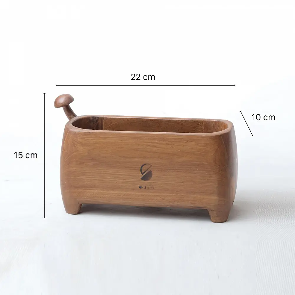 Online Handmade Wooden Mushroom Tail Pen Stand ( Three Sizes Option )