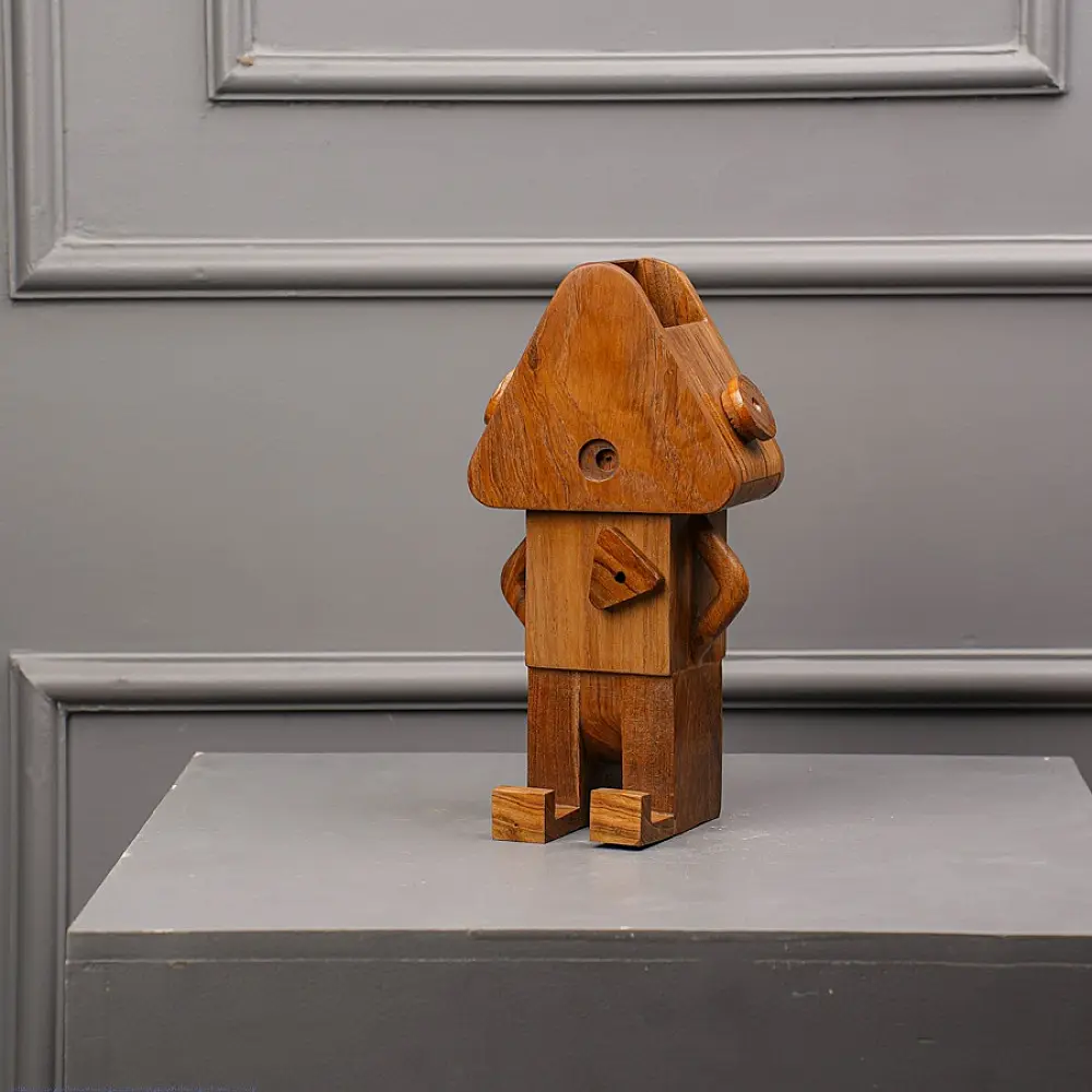 Online Handmade Wooden Robo Pen Stand