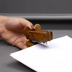 Lakdi . लकड़ी ~ Handmade Wooden Stapler (Koala / Whale)