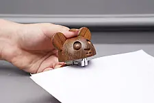 Lakdi . लकड़ी ~ Handmade Wooden Stapler (Panda / Cat / Dog )