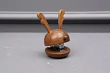 Lakdi . लकड़ी ~ Handmade Wooden - Reindeer Stapler