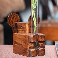 Lakdi . लकड़ी ~ Handmade Wooden - Koala Test Tube Planter