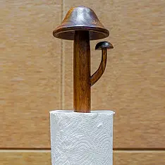 Lakdi . लकड़ी ~ Handmade Wooden - Tissue Roll Mushroom