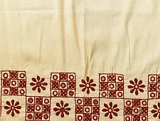 Embroidered Blouse Piece ( Unstitched ) - Off White Cotton Silk Fabric