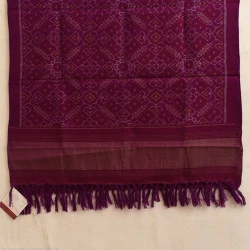 Vasant . वसंत | Handwoven Woolen Patola Shawl ~ Diamond Design 