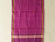 Rasika . रसिका ~ Patola Silk Stole ~ Magenta Zig Zag