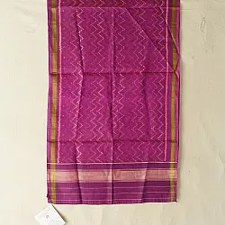Rasika . रसिका ~ Patola Silk Stole ~ Orchid Pink Zig Zag