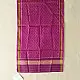 orchid pink pure silk patola stole with traditional white geometric zig zag pattern for women