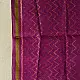 orchid pink pure silk patola stole with traditional white geometric zig zag pattern for women