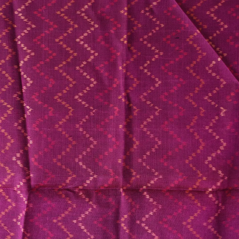 orchid pink pure silk patola stole with traditional white geometric zig zag pattern for women
