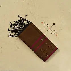 Tangaliya | Handloom Cotton Stole - Brown