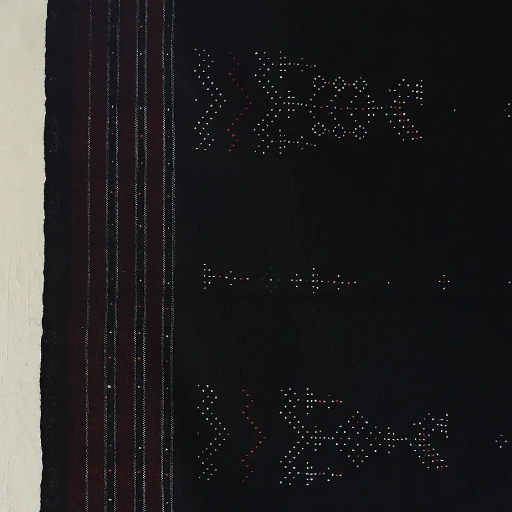 shop Woolen Black Shawl - Tangaliya Handspun 