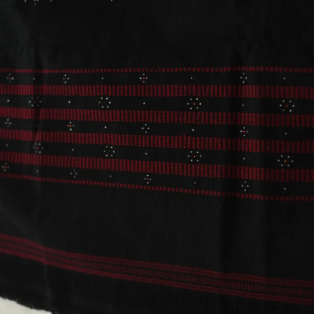 shop Woolen Black Shawl - Tangaliya Handspun 