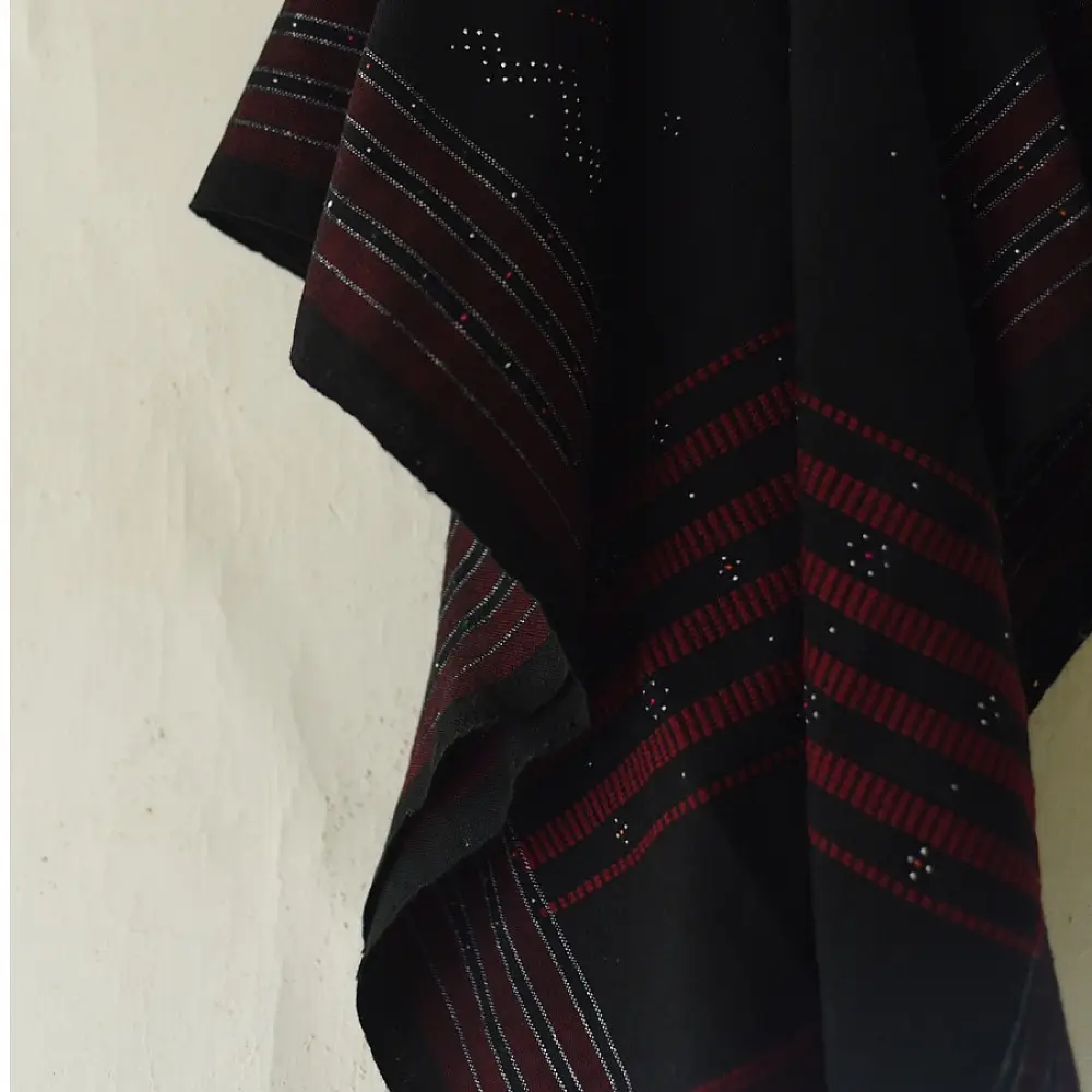shop Woolen Black Shawl - Tangaliya Handspun 