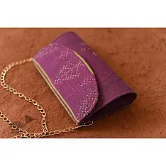 Dots & weaves ✣ Tangaliya Clutch - Purple