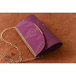 Dots & weaves ✣ Tangaliya Clutch - Purple