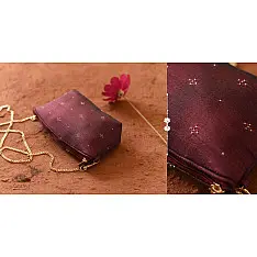 Dots & weaves ✣ Tangaliya Maroon Purse