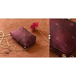 Dots & weaves ✣ Tangaliya Maroon Purse