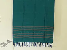 Gulmohar . गुलमोहर - Handwoven Tangaliya Cotton Dupatta - Teal Blue
