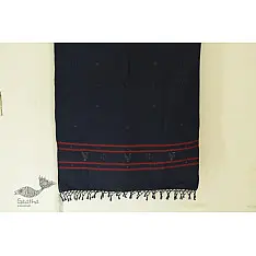 Gulmohar . गुलमोहर - Handwoven Tangaliya Cotton Dupatta - Navy Blue
