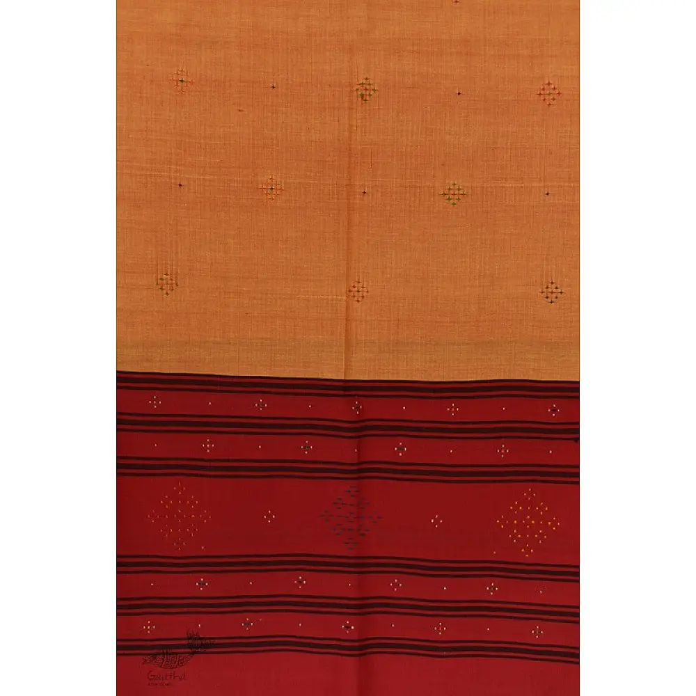 shop Handwoven Tangaliya Cotton dupatta Red & Orange