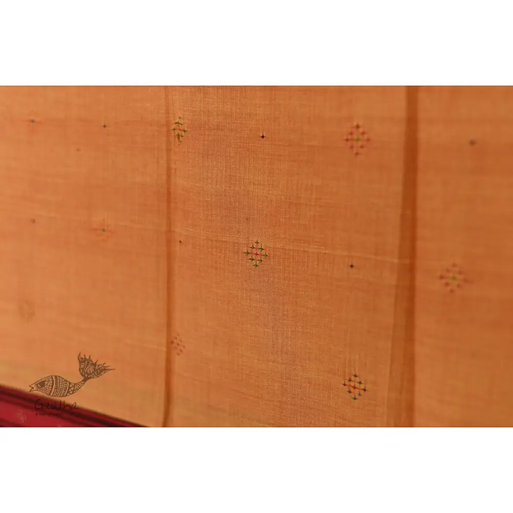 shop Handwoven Tangaliya Cotton dupatta Red & Orange