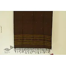 Gulmohar . गुलमोहर - Handwoven Tangaliya Cotton Dupatta - Tobacco Brown