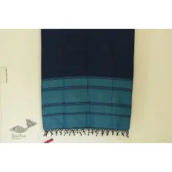 Gulmohar . गुलमोहर - Handwoven Tangaliya Cotton Dupatta - Blue