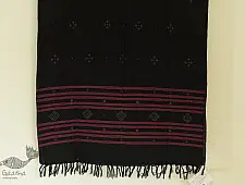 Gulmohar . गुलमोहर - Handwoven Tangaliya Cotton Dupatta - Black