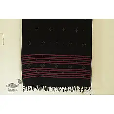 Gulmohar . गुलमोहर - Handwoven Tangaliya Cotton Dupatta - Black
