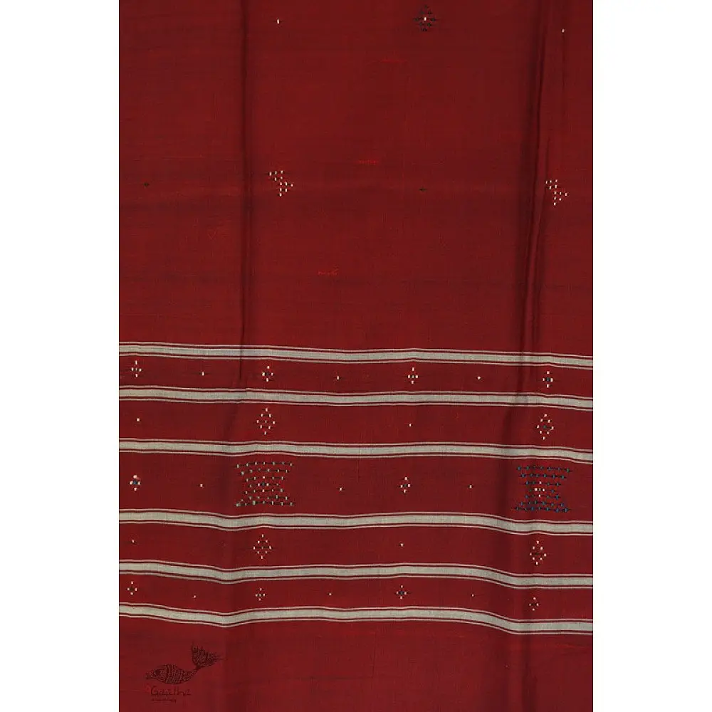 shop Handwoven Tangaliya Cotton Maroon dupatta