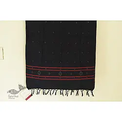 Gulmohar . गुलमोहर - Handwoven Tangaliya Cotton Dupatta - Navy Blue