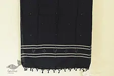 Gulmohar . गुलमोहर - Handwoven Tangaliya Cotton Dupatta - Navy Blue